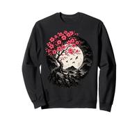 Cherry Blossom Tree Japanese Art Sakura Moon Bonsai Mountain Sweatshirt