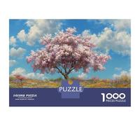 Cherry Blossom Tree Jigsaw 1000 Pieces for Adults Jigsaw Puzzles Scenery Impossible Puzzle Educational Game Gifts 52x38cm/1000pcs