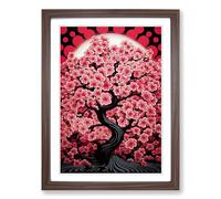 Cherry Blossom Tree Op No.2 Framed Print | A2 Walnut Framed Wall Art | Ready to Hang | Modern Floral Picture | Living Room Bedroom Lounge Office