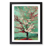 Cherry Blossom Tree Painting Framed Print | A2 Black Framed Wall Art | Ready to Hang | Modern Floral Picture | Living Room Bedroom Lounge Office