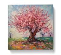 Cherry Blossom Tree Post-Impressionism Canvas Print | Gallery Wrapped 30mm Frame Wall Art | 20x20 inches | Ready to Hang | Impressionist Floral Picture | Living Room Bedroom Lounge Office