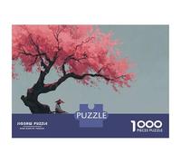 Cherry Blossom Tree Puzzles 1000 Piece for Adults Jigsaw Puzzles Scenery Impossible Puzzle Educational Games Gifts 52x38cm/1000pcs