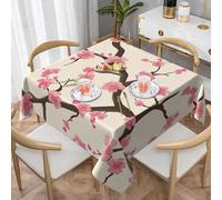 Cherry Blossom Tree Square Tablecloth 145x145 cm Vintage Flower Table Clothes Indoor Outdoor Washable Table Covers for Kitchen Wedding Restaurant Buffet Party Decor
