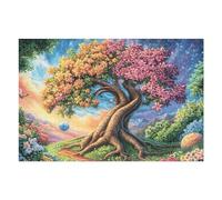 Cherry Blossom Tree Sunrise Forest Wild Nature 1000 Piece Jigsaw Puzzle for Adults Happy Time Office Desk Decor Stress Buster Interlocking Pieces for Coworkers 1000 PCS