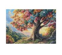 Cherry Blossom Tree Sunset Forest Wild Nature 300 Piece Jigsaw Puzzle for Adults Nursery Wall Art Calming Decor Precision Cut for New Parents 300 PCS