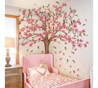 Cherry Blossom Tree Wall Sticker Decal, 116 x 116 cm, Removable Adhesive Backing, Pink Floral Design