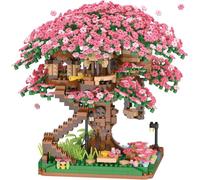 Cherry Blossom Treehouse Building Sets - Mini Blocks Building Sets for Adults - Japanese Sakura Treehouse Building Blocks Sets