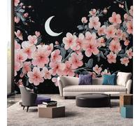Cherry Blossom Wallpaper - Moon Pink Flower Wall Mural - Wall Murals for Living Room Bedroom - Photo Wallpaper & Home Decor Art - 150 x 105 cm A-5041