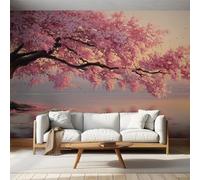 Cherry Blossom Watercolor Wallpaper, Pink Floral Japan Oriental Asian Wall Mural, Wallpaper for Bedroom Living Room, Home Decor, Photo Wall Paper, 400 x 280 cm &MD193