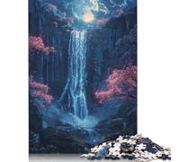 Cherry Blossom Waterfall Jigsaw Puzzles for Adults 500 Piece Puzzles for Teenagers Wooden Jigsaw Puzzle Entertainment Toys Gifts 500pcs (52x38cm)