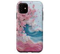 Cherry Blossom Wave Aesthetic Floral Japanese Art Spring Case for iPhone 11