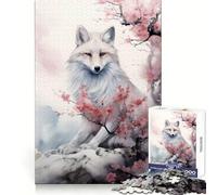Cherry Blossom White Fox 1000 Piece Teenager Puzzles Clear Thinking Gentle Pastime Precise Edges Ideal Xmas Gift (38x26cm)