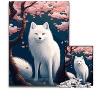 Cherry Blossom Wolf Jigsaw Puzzles for Adults 1000Piece Impossible Jigsaw Puzzles for Adults Educational Toy for Teenagers Home Office Decor 1000 PCS(75x50cm)