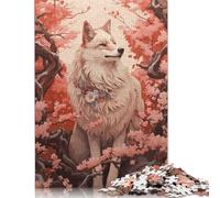 Cherry Blossom Wolf Puzzles 1000 Pieces Wooden Puzzles Puzzles for Adults Puzzle for Adults And Teenager 1000pcs (75x50cm)