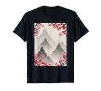Cherry Blossom Woodblock Sakura Japanese Art Anime Kawaii T-Shirt