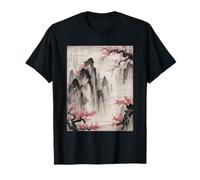 Cherry Blossom Woodblock Sakura Japanese Art Anime Kawaii T-Shirt