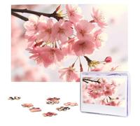 Cherry Blossom Wooden Puzzles 1000 Pieces Personalized Jigsaw Puzzle For Adults Interesting Custom Photo Puzzles Gift For Holiday Birthday Wedding Anniversay