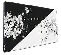 Cherry Blossom XXL Anime Desk Pad - Black & White Gaming Mouse Pad (31.5x15.7in), Smooth Surface, Non-Slip Base, Stitched Edges, Large Mouse Pad & Keyboard Mat