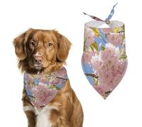 Cherry BlossomPet Scarf Dog Bandana for Small Medium Large Exquisite Unique Cat Dogs Kerchief Premium Fabric Cute Triangle Cat Dogs Bibs Scarf
