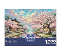Cherry BlossomPuzzle 1000 Piece Jigsaw Adults Kids Puzzles Creative Challenge Games Home Decoration Inspirational Games Educational 1000pcs 38x26cm/1000pcs