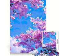 Cherry Blossoms Against Blue Sky 1000 Piece Teenager Puzzles Clear Thinking Gentle Pastime Precise Edges Ideal Xmas Gift (38x52cm)