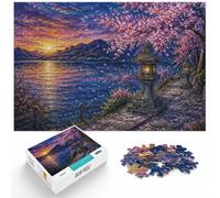 Cherry Blossoms and Stone Lanterns Painting Jigsaw Puzzle, 1000 Piece | For festive leisure at home: Adult jigsaw puzzle with 1000 pieces; for winter leisure at home with the complete challenge.