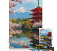 Cherry Blossoms And Temple Beauty 1000 Pieces Jigsaws Adults Puzzles Memory Power Gentle Engagement Seamless Fit (50x75cm)