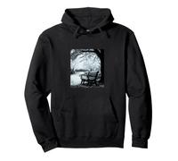 Cherry Blossoms B&W Sakura Photo Spring Park Bench Japan Pullover Hoodie