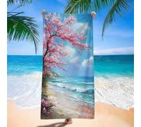 Cherry Blossoms Beach Beach Towel, Microfibre Beach Towel Oversized 90x200cm, Sand Free & Quick Dry Gym Towels, Super Absorbent, Compact Travel Swimming Towels for Summer Travel Vacation d9j-472
