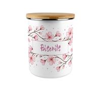 Cherry Blossoms Biscuits Storage Canister - Floral 2.7L Extra-Large Enamel Home & Kitchen Organisation Container