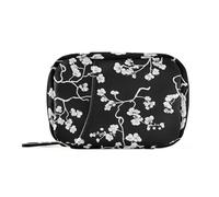 Cherry Blossoms Black Daily Tablet Pill Organiser Weekly Pill Box 7 Day Travel Small for Medicine Vitamin Supplement