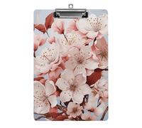 Cherry Blossoms Clipboard 8.5×12.5 Inch Acrylic Clip Board with Metal Clip A4 Letter Size Decorative Clipboard Cute Hanging Clipboards for Office, Teacher, Nurse, Doctor,