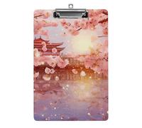 Cherry Blossoms Clipboard, A4 Acrylic Clipboards with Hanging Hook, Ultra Lightweight & Shatterproof Writing Board for Office, Nurses, 8.5" X 12.5"