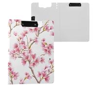 Cherry Blossoms Clipboard a4 Clip Board Foldover Document Folder Files for Paperwork with Clips Lightweight Plastic
