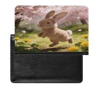 Cherry Blossoms Dance with The Spring Rabbit Passport Holder Cover Wallet Leather Passport Holder Travel Wallets Ultra Slim Passport Wallet Cover Case for Travel Must Haves Accessories Passport Book H