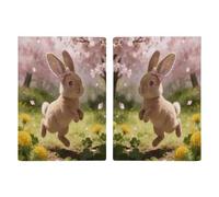 Cherry Blossoms Dance with The Spring Rabbit Passport Holder for Travel Leather Passport Covers Minimalist Passport Wallet Cover Case Cute Passport Book Holder Credit Card Holder for Women Men
