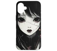 Cherry Blossoms Dark Japanese Aesthetic Anime Yokai Girl Case for iPhone 16 Plus