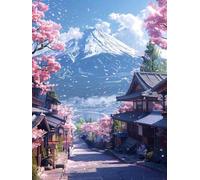 Cherry Blossoms Diamond Art Kits Adults, 5D Diamond Painting Japan Pattern Design, DIY Full Square Drill Dimond Painting, Crystal Art Kits for Adults Beginner for Home Wall Decor 20x28 Inch -yxy25060B