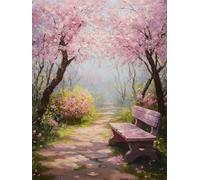 Cherry Blossoms Diamond Art Kits Adults, 5D Full Drill Diamond Painting Forest 80x100 cm DIY Crystal Art Cross Stitch Embroidery Pictures Crafts Gem Sequin Canvas Paintings for Home Wall Decor H-365