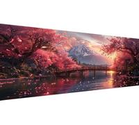 Cherry Blossoms Diamond Art Kits for Adults, DIY Full Drill Diamond Painting Beautiful Kits for Beginners, Gem Crafts Embroidery Pictures for Home Decoration, Mothers Day Gifts for Mum, 40x90cm Y1-214