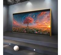 Cherry Blossoms Diamond Painting Kits 5D Diamond Art Kits for Adults Beginner, Milky Way Large Size 12x28In, DIY Paint by Numbers, Diamond Dots, Crystal Arts Embroidery Craft, Room/Home/WallDecor