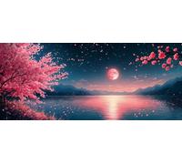 Cherry Blossoms Diamond Painting Kits for Adults, Pattern Landscape Diamond Art 5D DIY Full Round Drill Gem Crystal Art Kits Crafts for Adults for Home Room Decor, Bedroom Decor 70*140CM -yym260313