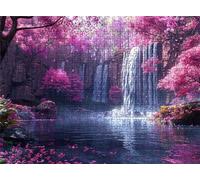 Cherry Blossoms Fall Puzzle - 5000 Piece Jigsaw Puzzles for Adults - The Back Features Printed Letter Guides - and The Pieces fit Together Snugly - Wooden Puzzles for Adults 61.6 X 41.5 Inch s7h-756
