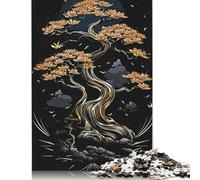 Cherry Blossoms Gold Jigsaw Puzzles Puzzles for Adults Kids. 1000 Pieces Great Gifts Challenge Toy Educational Games Home Decoration for Educational Games Gifts 1000pcs (75x50cm)