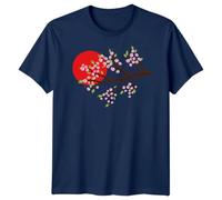 Cherry Blossoms Japan Nature Mens T-Shirt Womens Tee Floral Graphic Unisex Top XL Navy