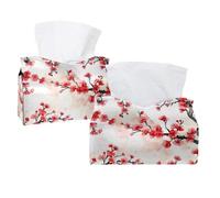 Cherry Blossoms Japanese Pattern Tissue Box Cover, Rectangular Tissue Holder Decorative Facial Napkin Dispenser for Bathroom Kitchen Coffee Table Car