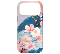 Cherry Blossoms Japanese Sakura Flower Pattern Pink Blue Case for iPhone 17 Pro Max