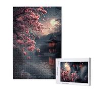Cherry Blossoms Jigsaw Puzzles for Adults 1000 Lake Puzzle, Wooden Puzzles for Adults with Gift Box, Impossible Puzzle, Challenging High Difficulty Family Activity, Gifts for Men Women,75x50 cm,p1948t