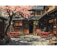 Cherry Blossoms Jigsaw Puzzles for Adults 2000 Piece Impossible Puzzle for Adults IQ Game Games Challenging Small Courtyard Jigsaws 2000 Pieces Women Gifts Home Beautiful Decoration 3D P-950