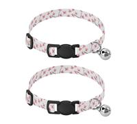 Cherry Blossoms Kitten Collars 2 Pack Collars for Cats Adjustable 10.6 to 17.1 Inches